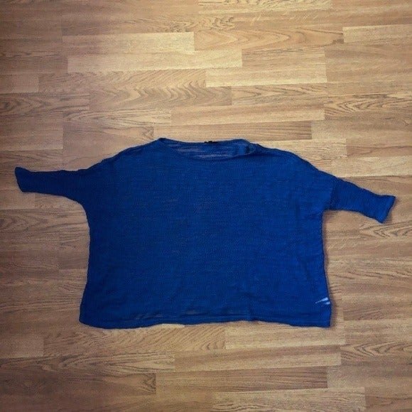 EXPRESS sz XS Lightweight Oversize Blue Knit Top - Picture 4 of 9